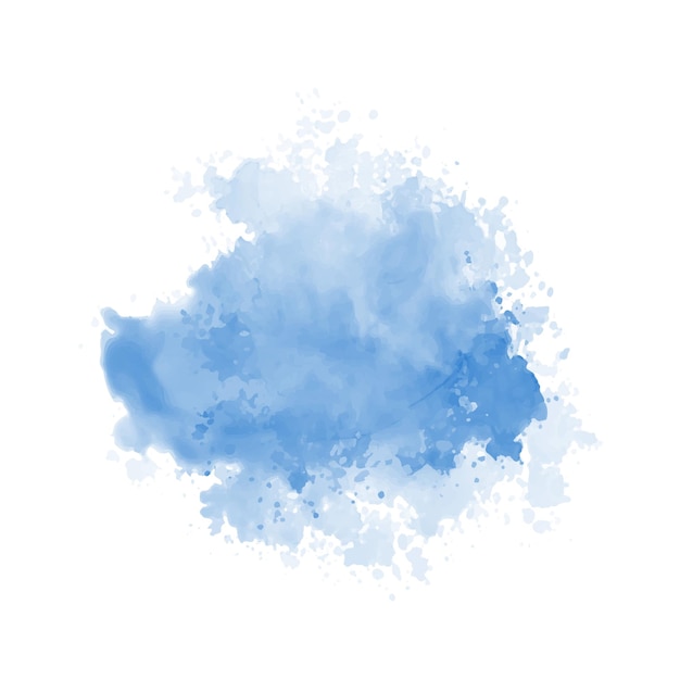 Abstraktes muster mit blauer aquarellwolke auf weißem hintergrund