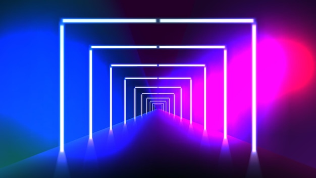 Abstraktes Nachtclub-Lasershow-Korridor-Interieur