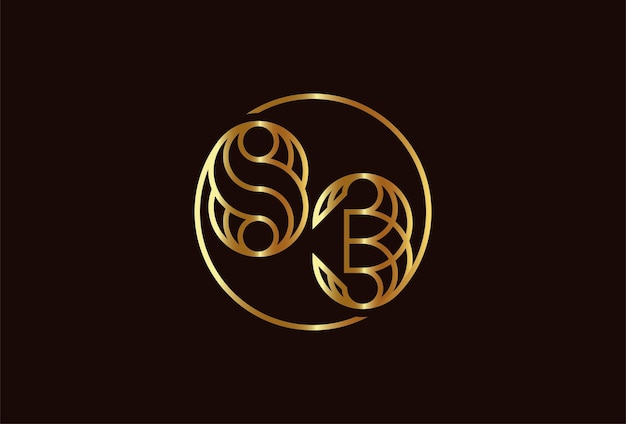 Abstraktes nummer 83 gold logo, nummer 83 monogramm linienstil innerhalb des kreises