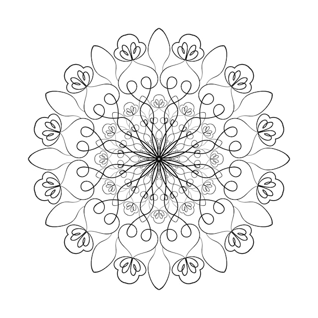 Abstraktes ornament mandala elegantes muster malseitenelement