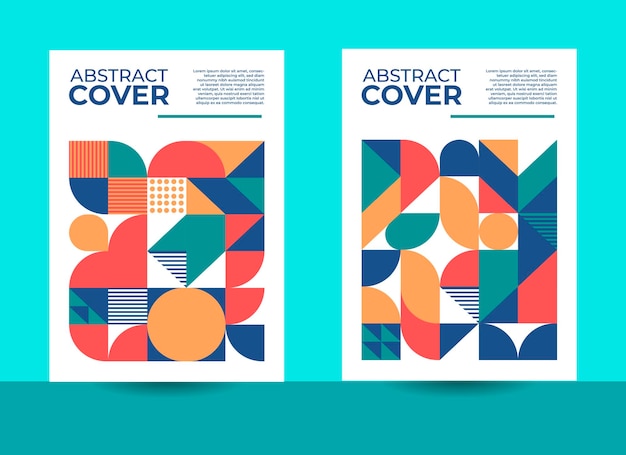 Abstraktes retro-cover-design jahresbericht-cover-design geometrisches cover-design abstraktes cover-design