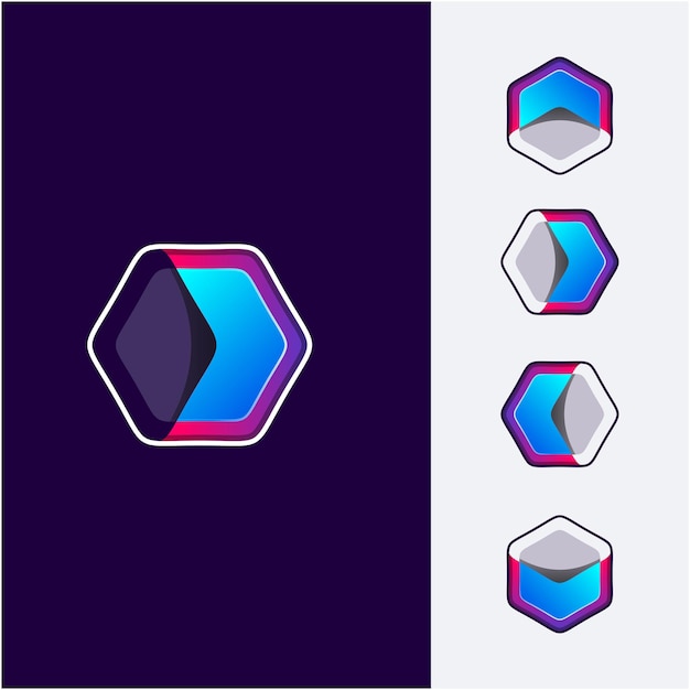 Abstraktes richtungs-hexagon-logo