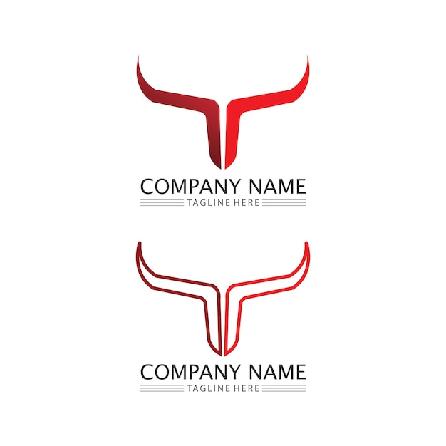 Abstraktes schild bull logo horn abzeichen logo symbol