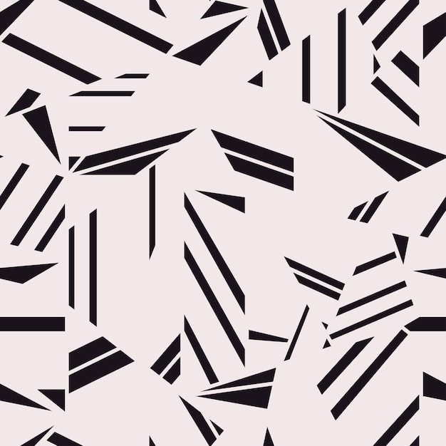 Abstraktes Schwarz-Weiß-Muster aus geometrischen Fragmenten wie zerbrochene Stücke