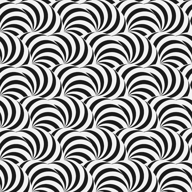 Abstraktes Schwarz-Weiß-Swirl-Muster-Design mit verschiedenen künstlerischen Elementen und Stilen