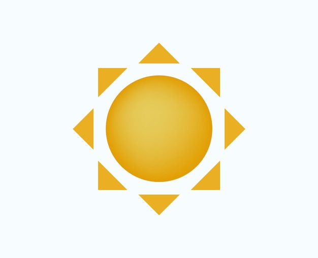 Abstraktes sonnensymbol gelbes symbol des heißen sommers