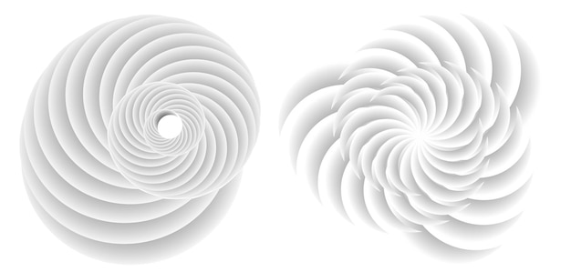 Abstraktes Spiraltor-Gestaltungselement auf weißem Hintergrund von Twist-Linien