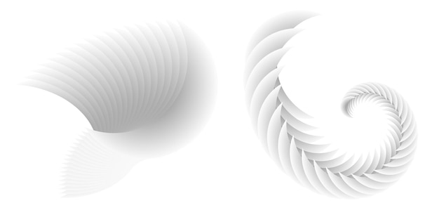 Abstraktes Spiraltor-Gestaltungselement auf weißem Hintergrund von Twist-Linien