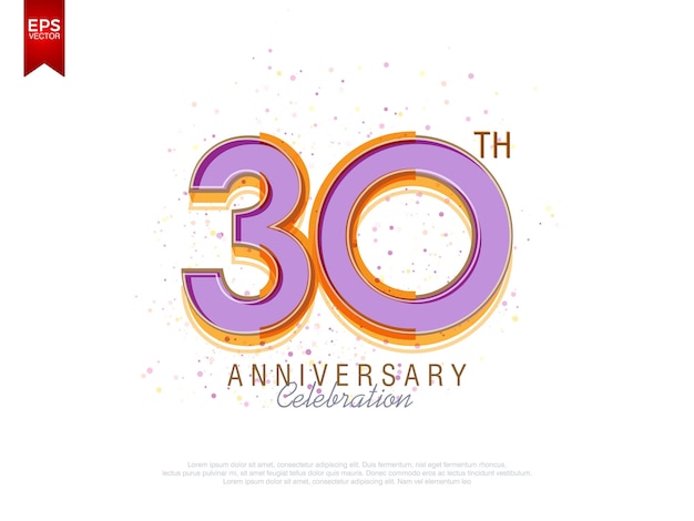 Abstraktes Stil-Logo des 30-jährigen Jubiläumsfeierns Geburtstag mit Farbkombination