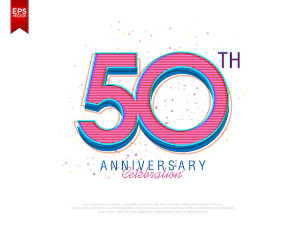 Abstraktes Stil-Logo des 50-jährigen Jubiläumsfeierns Geburtstag mit Farbkombination