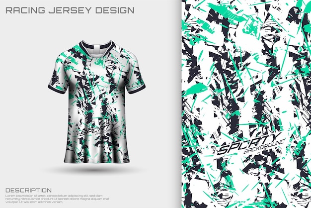 Abstraktes strukturiertes t-shirt im sport-jersey-design für rennen, fußball, spiele, motocross, radfahren.