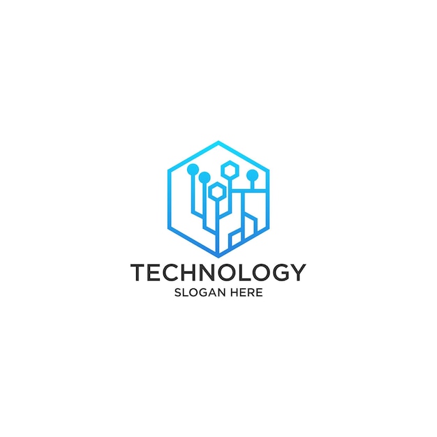 Abstraktes Technologie-Logo flaches Abstract