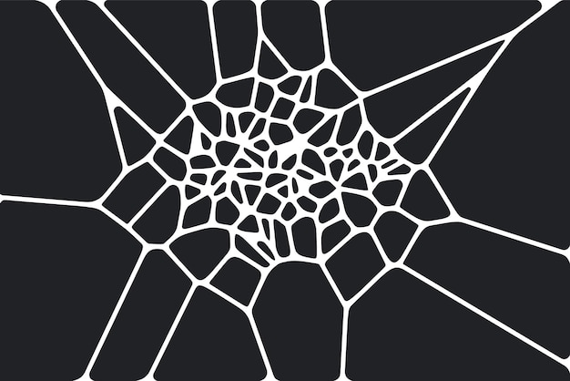 Abstraktes voronoi blockiert zellmuster. 3d geometrisches vektorhintergrunddesign schwarz