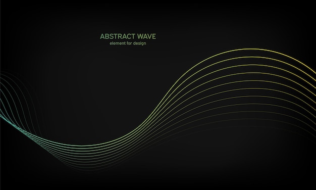 Vektor abstraktes wellenelement für design auf schwarzem hintergrund bunter farbverlauf digitaler track-equalizer