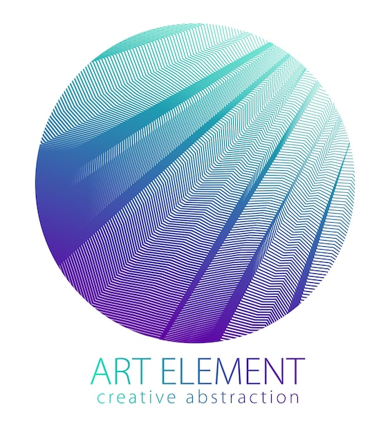 Abstraktionskunst linear strukturiertes Element in runde Form Vektorabstrakt 3D-Perspektive Hintergrund für Layouts Poster Banner Print und Web Cool und beweglich