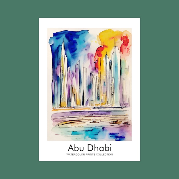 Abu Dhabi Aquarell Reisemalerei