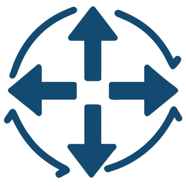 abweichende Pfeile, die das Brainstorming-Symbol anzeigen