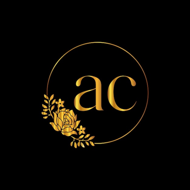 Ac-monogramm-logotyp für feierlichkeiten, hochzeiten, grußkarten, einladungen vektorvorlage