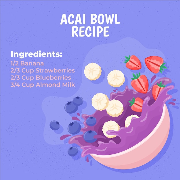 Acai schüssel rezeptkonzept