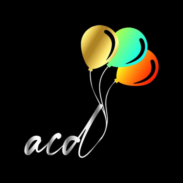 ACD-Monogramm-Logo für Feierlichkeiten, Hochzeiten, Grußkarten, Einladungen Vektorvorlage