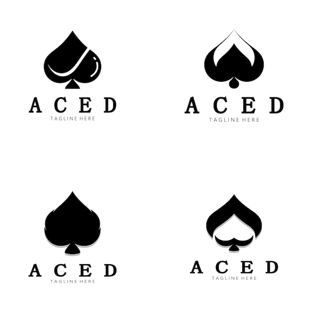 Ace-logo-design für casino-poker-app-spiele-vektor