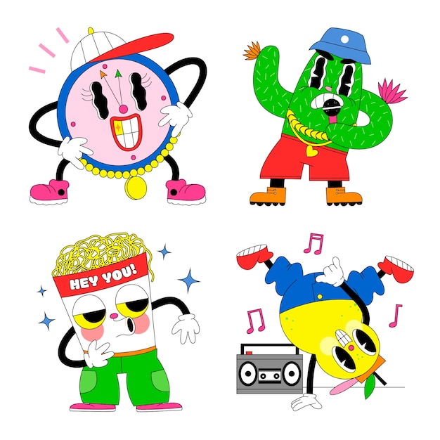 Acid-Hip-Hop-Sticker-Set