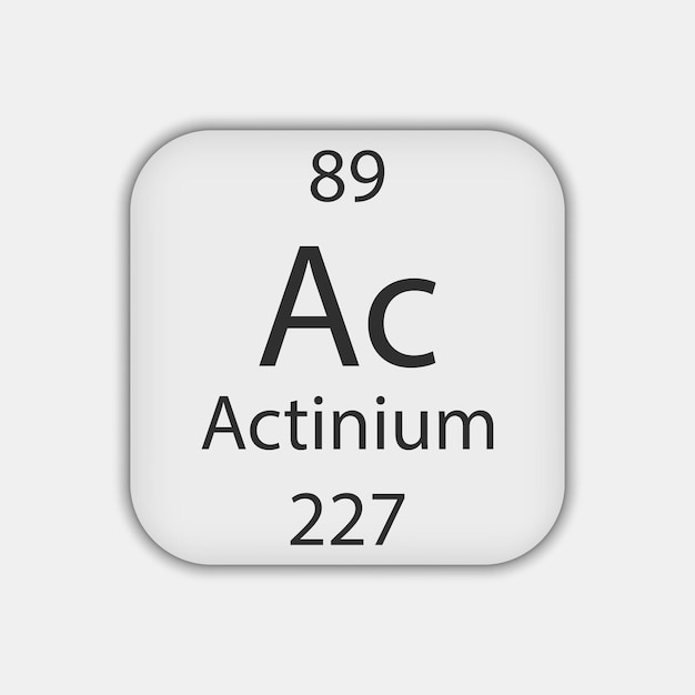 Actinium-symbol chemisches element des periodensystems vektorillustration