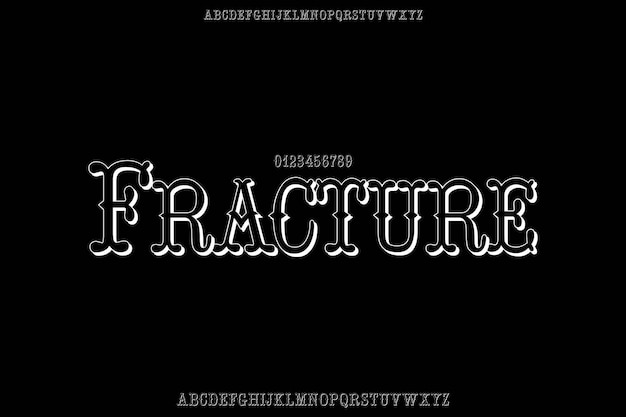 Action Fracture Creative Vector Western Display Alphabet-Schriftentwurf für die westliche Anzeige