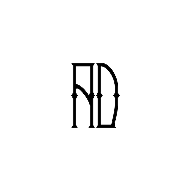 AD-Monogramm-Logo-Design, Buchstabe, Text, Name, Symbol, monochromes Logo, Alphabet-Zeichen, einfaches Logo