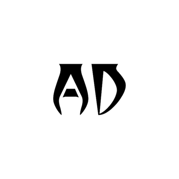AD-Monogramm-Logo-Design, Buchstabe, Text, Name, Symbol, monochromes Logo, Alphabet-Zeichen, einfaches Logo