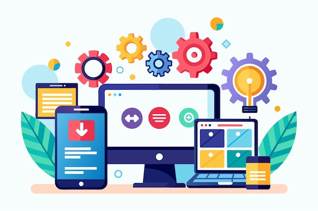 Adaptive Programmierung Ikonen setzen Multi-Geräte-Entwicklung Software-Engineering responsive Web