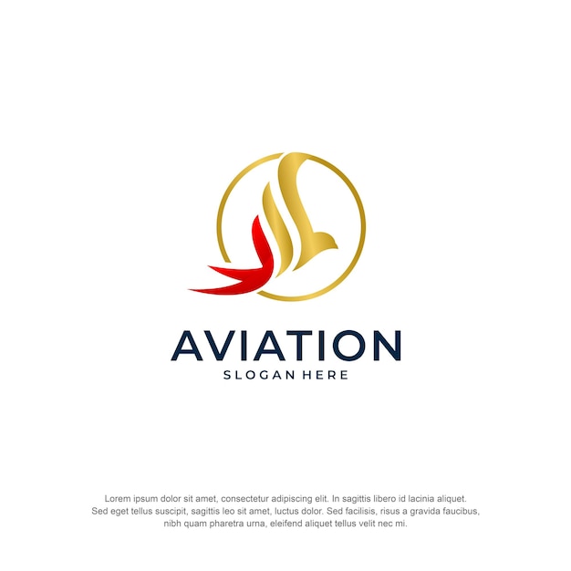 Vektor adler-kreis-gold-logo-premium-vektor