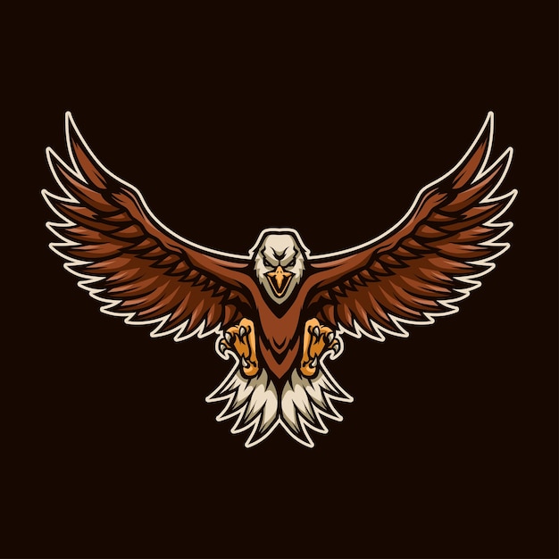 Adler-maskottchen-karikatur-logo-illustration