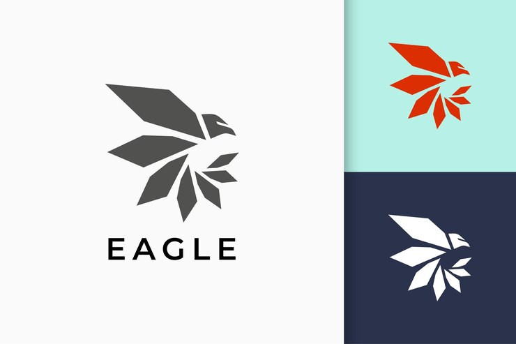 Adler- oder Falkenlogo in modernem und einfachem