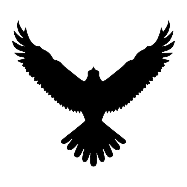 Adler-Vogel-Fliegensilhouette isolierte Vektorillustration