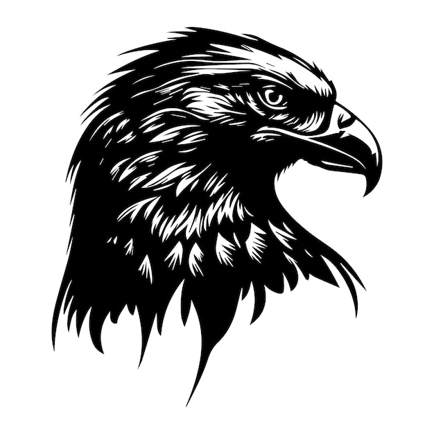 Adlerkopf-Logo, Adlergesicht-Vektorillustration. Adler Tattoo-Design