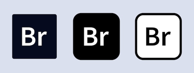 Adobe bridge-logo adobe-anwendungslogo schwarz-weiß und originalfarbe redaktionelle ullistration