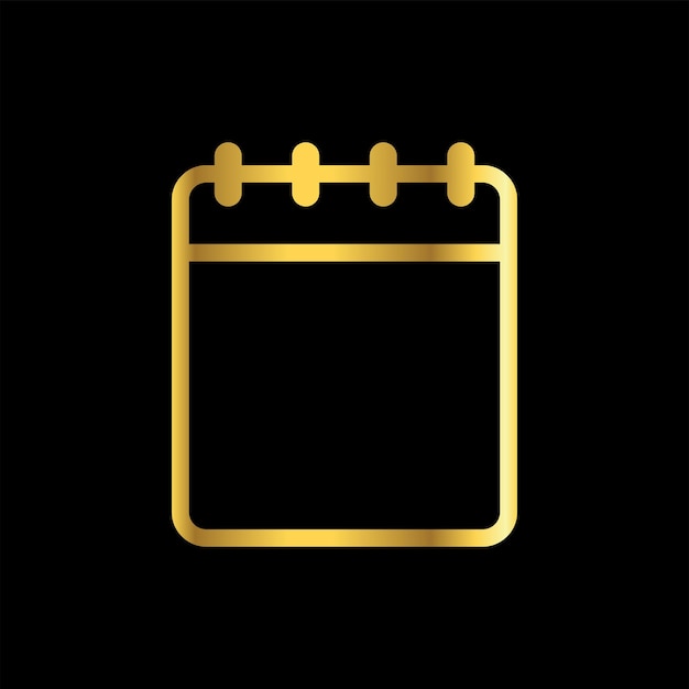 Adressbuch-Symbol, Vektor-Vorlage, Logo, trendige Kollektion, flaches Design, Gold
