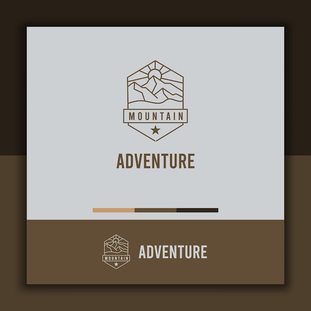 Adventure-logo-design-vorlage mit einem einfachen berg-symbol