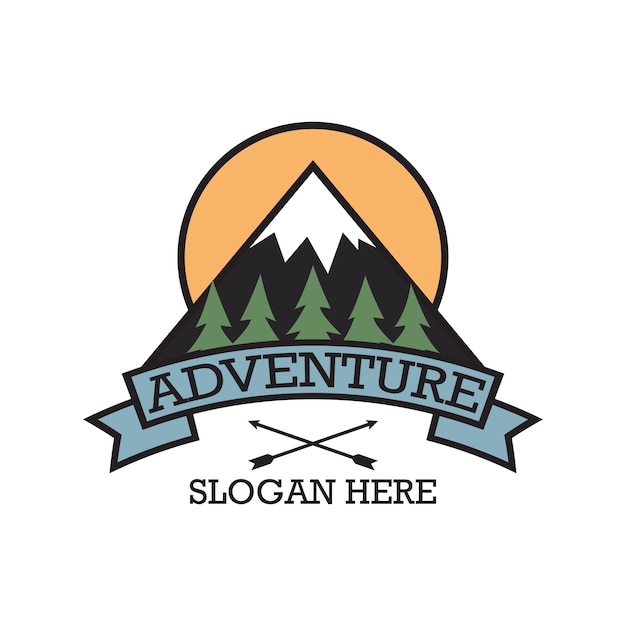 Adventure logo mit text platz für ihren slogan