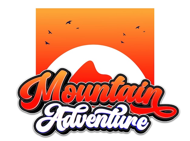 Adventure mountain lettering 3d-logo