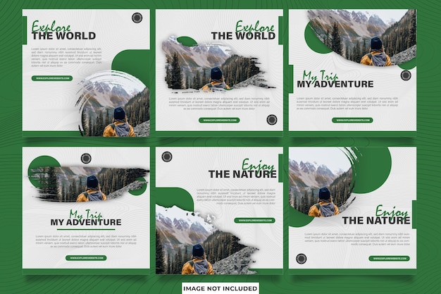 Adventure Social Media Post Template Bundle Design