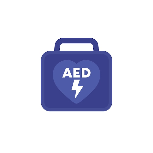 Aed-symbol automatisierter externer defibrillator tragbarer lebensrettender gerätevektor