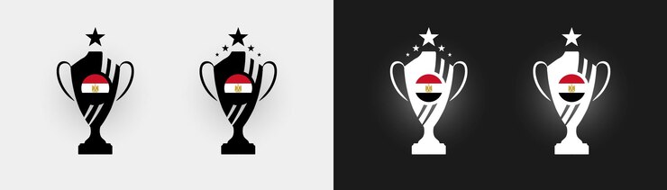Vektor ägypten-flaggen-trophäen-vektorillustration