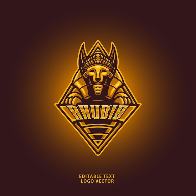 Ägypten gott anubis maskottchen logo vektorvorlage