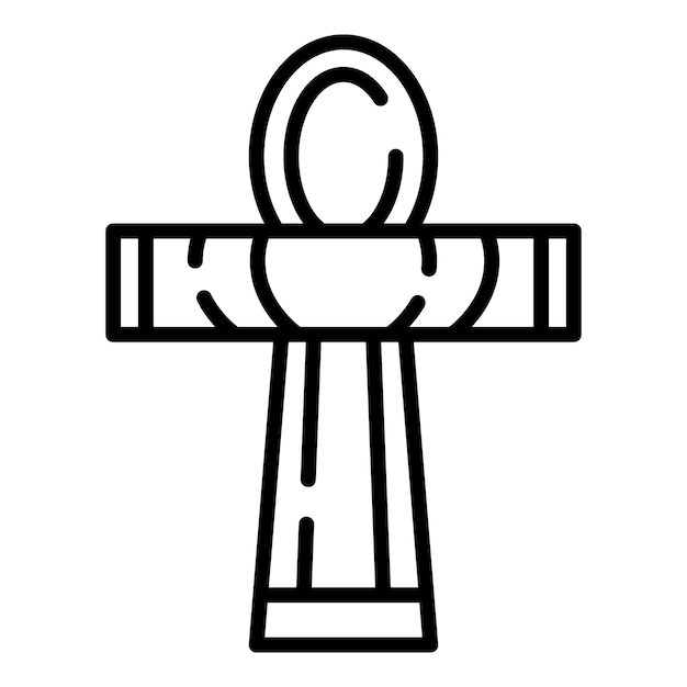 Ägyptisches kreuz-symbol umriss des ägyptischen kreuzvektorsymbols für webdesign isoliert auf weißem hintergrund