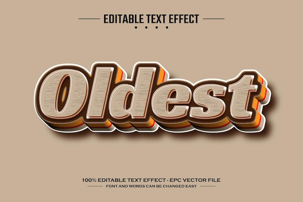 älteste 3D-bearbeitbare Texteffektvorlage