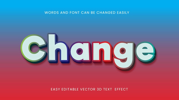 Ändern Sie den bearbeitbaren 3D-Text-EPS-Stil