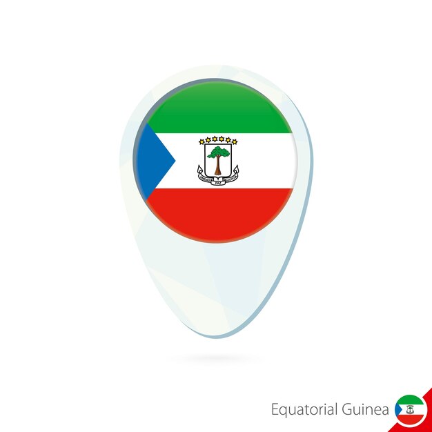 Äquatorial-guinea-flagge lageplan pin-symbol auf weißem hintergrund