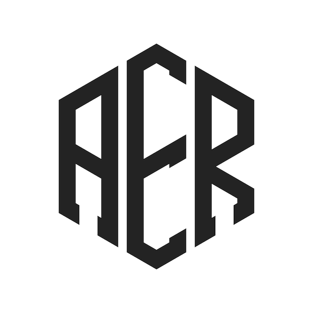 AER-Logo-Design Anfangsbuchstaben AER-Monogramm-Logo in sechseckiger Form